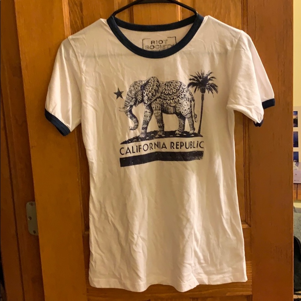 White and blue California Republic shirt